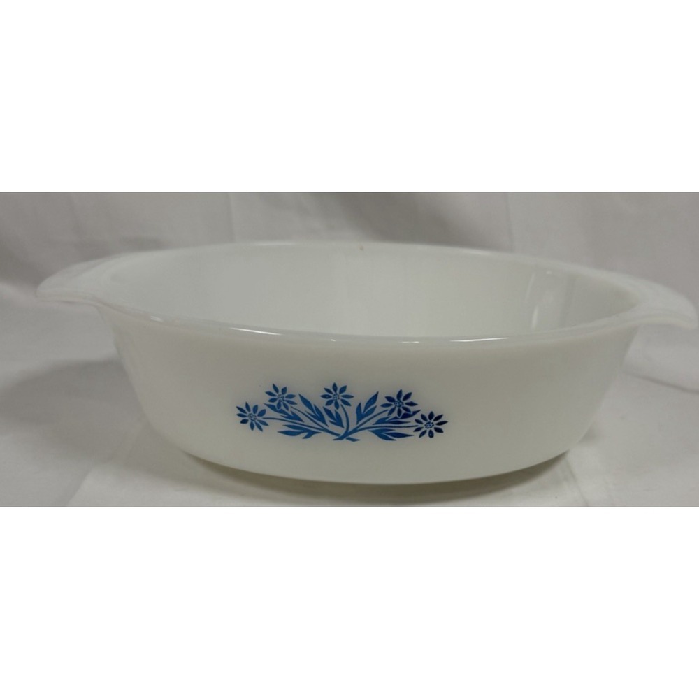 Vintage Anchor Hocking Fire King 436 Blue‎ Cornflower Oval Dish Casserole 1.5 qt